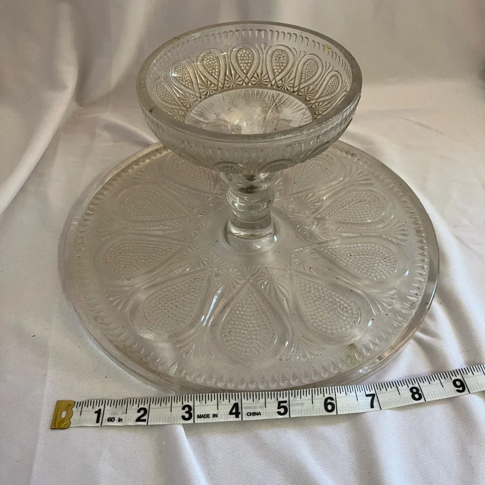 Vintage Clear Glass Cake Stand